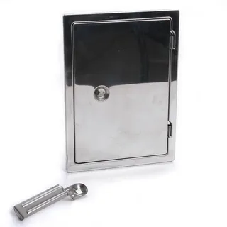 rg-vertrieb Kamintür Reinigungstür Revision Schornstein Edelstahl Putztür Weiss Stahl 2 Größen (Stahl 14x21cm)