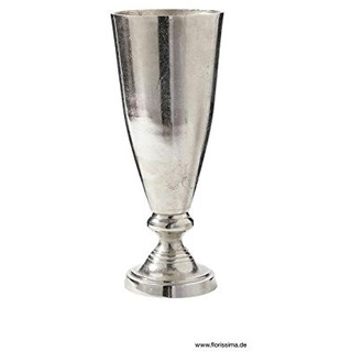 Klocke Antikdesign Moderne Aluminium Vase - Klein - Silber - Hochwertige Tischvase/Bodenvase/Blumenvase (45cm)