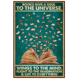 Botanisches Bücherregal Bibliothek Dekor Poster Bücher Und Kaffee Druck Wand Kunst Buch Liebhaber Wissen Leinwand Malerei Lesesaal Dekor 50X70Cm Kein Rahmen