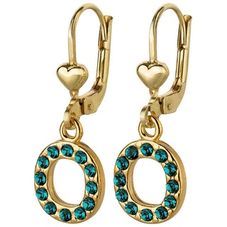 schmuck23 Paar Ohrhänger Ohrringe Krei Zirkonia 925 Silber vergoldet, Damen Ohrringe Mädchen, gold, echt, Sterling Silber goldfarben