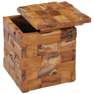 vidaXL Hocker mit Stauraum Massivholz Teak
