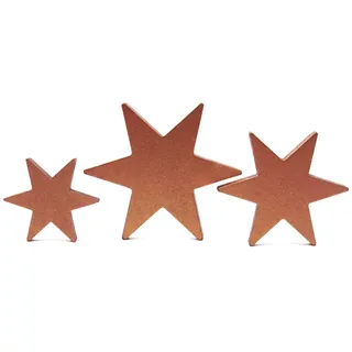 Oblique Unique® Holz Sterne 3er Set Holzdeko Holzstern Dekosterne zum Hinstellen für Weihnachten Weihnachtsdeko Tischdeko aus Echtholz (Roségold)