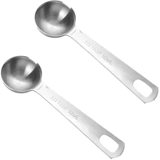 2 Stück Messlöffel Edelstahl,Kaffeelot Set für Gewürze und Bohnen | 10ml Kaffeedosierlöffel,Kaffeelöffel Portionierer,Kaffeeportionierer,Kaffee Löffel für Das Backen in der Heimischen Küche