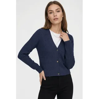 Only ONLKATIA LS CABLE V-NECK CARDIGAN Blau M