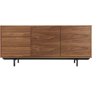 miliboo Design-Sideboard Vintage 160 cm Nussbaum / Schwarz