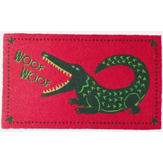 Fußmatte mit Krokodil Motiv 45x1,5x75cm Rot