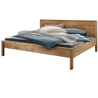 Lomadox Bettgestell AVELLINO-137, Massivholz Doppelbett Jugendbett Ehebett Gästebett 200x200 cm in Eiche braun