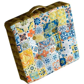 adadvo Sitzerhöhung Stuhl, Sitzkissen Garten bunt, sesselauflage Outdoor, stuhlkissen 40x40, bodenkissen Boho, sitzkissen Sessel senioren für stuhlerhöhung Erwachsene Auto gartenstuhl(402)