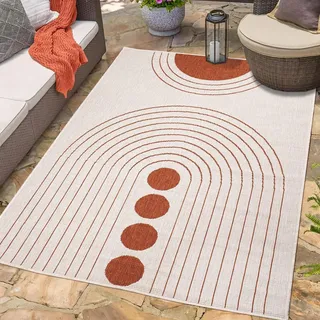 Carpet City Outdoorteppich DUO RUG 5739, rechteckig, Höhe: 5 mm, Wendeteppich Wetterfest In- & Outdoor, Balkon, Terrasse, Wohnzimmer rot 160 cm x 230 cm x 5 mm