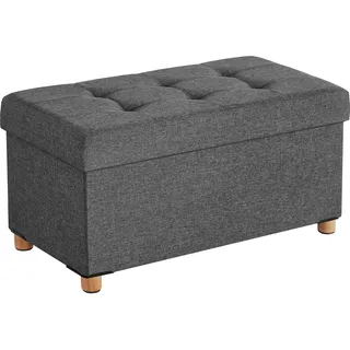 Songmics Sitzhocker mit Stauraum 38 x 76 x 40 cm Schiefergrau