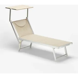 professionelle Strandliege Liegestuhl Sonnenliege aus Aluminium Santorini - Beige - Beige