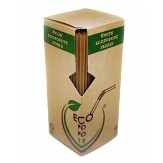Eco Po Po Te® | Umweltfreundliches, nachhaltiges Stroh | 160 Agavenfaser-Strohhalme | 100% recycelbares Stroh | Schachtel mit Strohhalmen, Höhe 20 cm