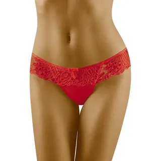Wolbar Damen Sexy Tanga-Strings Spitze Miederslip Slips Mit Tiefer Hüftlinie WB09, Rot,S - S
