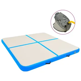 vidaXL Aufblasbare Gymnastikmatte mit Pumpe 200x200x10cm PVC Blau