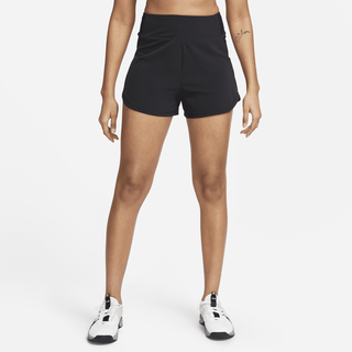 Nike Bliss Dri-FIT Fitness-Shorts mit Futter und hohem Taillenbund für Damen (ca. 7,5 cm) - Schwarz, XS (EU 32-34)