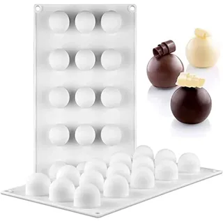 FELIXLEO Pralinenform 2 Stück Kugel Silikonform Schokoladenform Pralinenform Antihaft