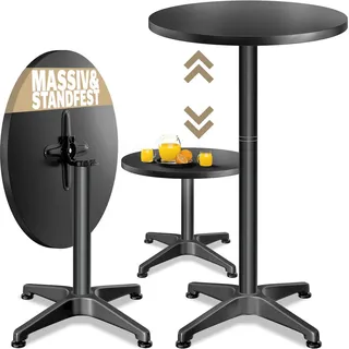 CASARIA Bistrotisch Ø 60 x 70-115 cm Schwarz