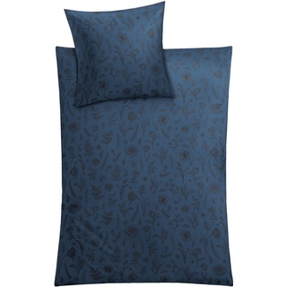 Kleine Wolke Bettwäsche Lisse Dunkelblau 	 Komfort Bettbezug 155x220, Kissenbezug 80x80cm