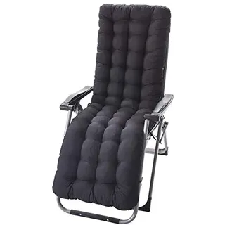 Morbuy Deckchair Auflagen für Gartenliegen, Sonnenliege Kissen Tragbare Garten Innenhof Gepolstertes Bett Relax-Liegestuhl Sitzauflage für Deckchair, Innen, Außen (48x155x8cm,schwarz)