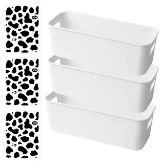3 Kunststoff-Organizer für die Aufbewahrung, Ordnungsboxen mit Griffen für Büro, Küche, Bad, Kosmetik, Kinderzimmer und Schränke, inklusive Au...