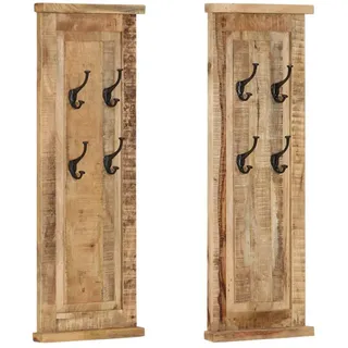 vidaXL Garderobe 2 Stk. Massivholz Mango 38 x 100 cm Braun