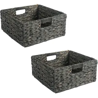 Idimex Aufbewahrungskorb Wasserhyazinthe 32 x 32 x 32 cm schwarz