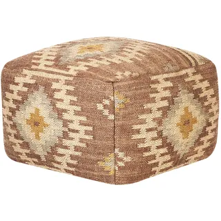 Beliani Pouf Jute Mehrfarbig 50 x 50 x 30 cm BEEL