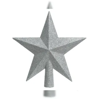 Christmas Decorations Christbaumspitze Stern Glitzer Weihnachtsbaumspitze Tannenbaumspitze silber