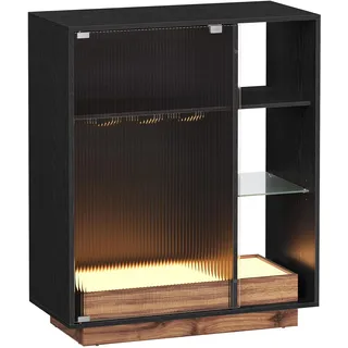 VASAGLE Weinschrank mit Beleuchtung, Barschrank mit Weinglashalter