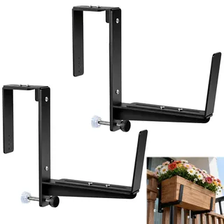 2 Stück Blumenkastenhalterung, Verstellbar Balkonkastenhalter Schwerlast