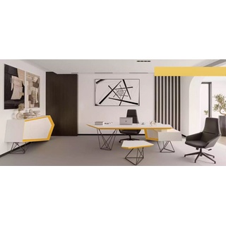 JVmoebel Sideboard Sideboard Kommode Schrank Anrichte Büromöbel Büro Einrichtung Weiß (1 St., 1x nur Sideboard), Made in Europa gelb|weiß