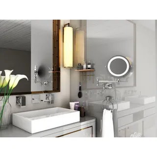 Hanah Home Modernes Wandregal aus Massivholz mit Metallhalterungen, 20 x 10 x 27 cm, Gold & Braun | Tragkraft: 2 kg | Einzigartiges Industriedesign für Ihre Wohnräume