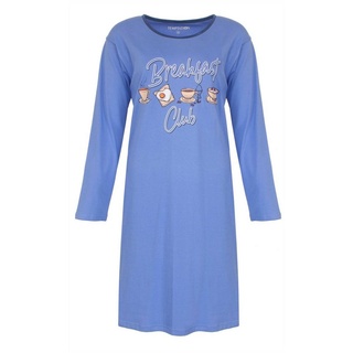 TEMPTATION Nachthemd Damen Schlafshirt mit Print (1-tlg) Baumwolle blau S