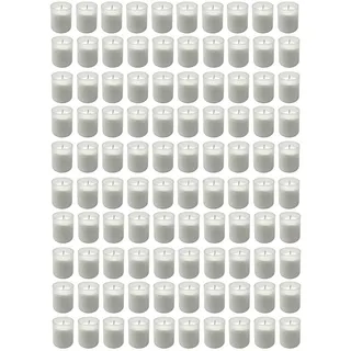 100er Set Grablicht Weiss | Grabkerze Kleine Friedhofskerzen | Grabbrenner Nr.40 Gedenkkerze | Grableuchte Trauerlicht | Grablichtkerze Grabdekoration - Weiß