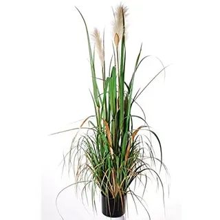 Künstliches Pampasgras blühend ca. 120cm hoch - Ziergras Pampas Kunstgras mit Blüte