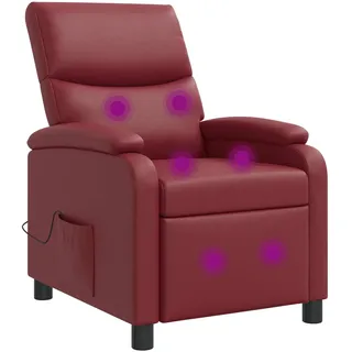 vidaXL Relaxsessel mit Aufstehhilfe Kunstleder 144 x 78,5 x 0 cm Weinrot