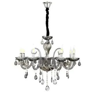 Xlmoebel Kronleuchter Eleganter Kristallleuchter in Silber für modernes Ambiente, Hergestellt in Europa silberfarben