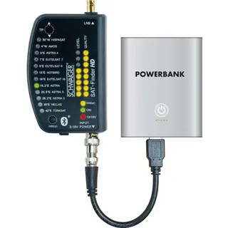 Schwaiger SF9003BTAKKU Satellitenfinder 950 + Powerbank SAT Finder