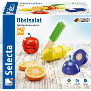 Selecta Obstsalat, Klett und Schneidespielzeug aus Holz, 11 Teile