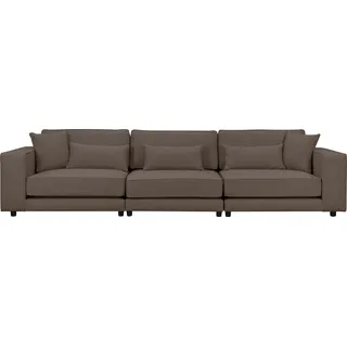 Big-Sofa OTTO PRODUCTS "Grenette" Sofas Gr. B/H/T: 317 cm x 77 cm x 102 cm, Struktur (recyceltes Polyester), braun XXL Sofas Modulsofa, im Baumwoll-Leinenmix oder aus recycelten Stoffen