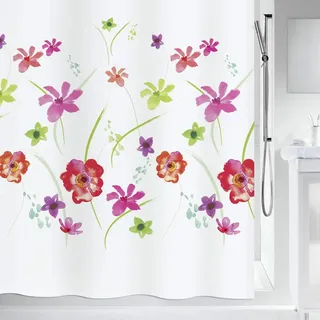 Spirella Duschvorhang Flower 180 x 200 cm rot