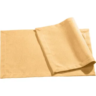 Erwin Müller Tischset, Platzset, Untersetzer Uni, Krefeld Mango Größe 35x50 cm - fleckabweisend, schmutzunempfindlich und leicht zu reinigen, Leinen-Optik (weitere Farben)