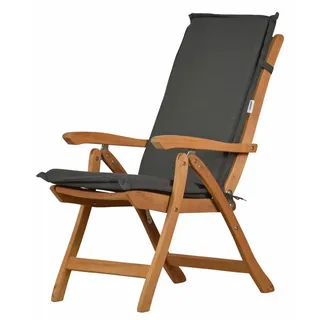 Kai Wiechmann Gartenstuhl Set Teak Hochlehner Pisa mit Auflage premium, massives Teakholz, robust, pflegeleicht und langlebig grau