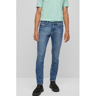 BOSS ORANGE Slim-fit-Jeans Delaware BC-L-C mit Leder-Markenlabel am hinteren Bundabschluss blau 33