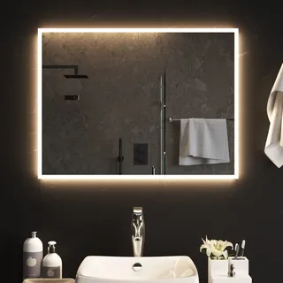 vidaXL LED Badspiegel Beleuchtung Wandspiegel Lichtspiegel Badezimmerspiegel Bad Spiegel Badezimmer Schminkspiegel Hängespiegel 60x80cm