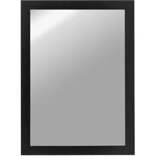 CLAMARO 'Vision' Wandspiegel 80x80 cm maßgefertigt | Schwarz Matt | Moderner eckiger Spiegel mit MDF-Holzrahmen, inkl. Metall Aufhänger und Montagematerial (Querformat & Hochformat)