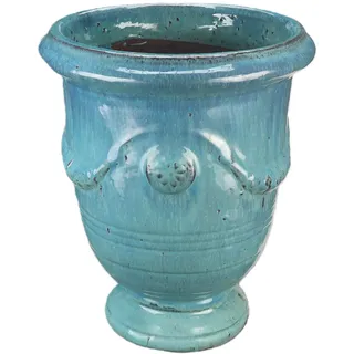 Steinzeug-Blumentopf/Pflanzkübel Anduze Grün-Blau 35x42cm frostfest