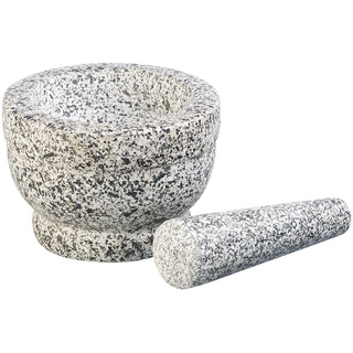 Robuster Mörser mit Stößel aus natürlichem Granit, Ø 14 cm
