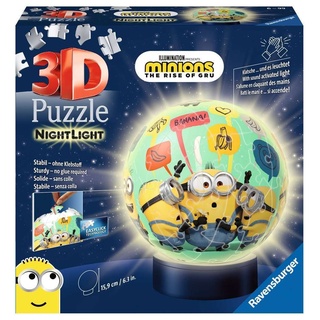 Ravensburger 3D Puzzle 11180 - Nachtlicht Puzzle-Ball Minions - 72 Teile - ab 6 Jahren, LED Nachttischlampe mit Klatsch-Mechanismus