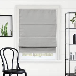 Chicology Schnurloser Raffrollo mit modernem Stoff, 78,9 cm B x 162 cm H, Del Mar Perlgrau (Verdunkelung)
